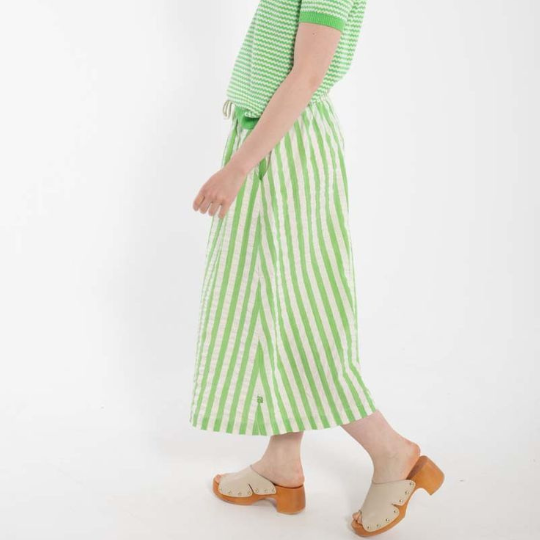 Danespresso Seersucker Skirt - Bright Green/Chalk