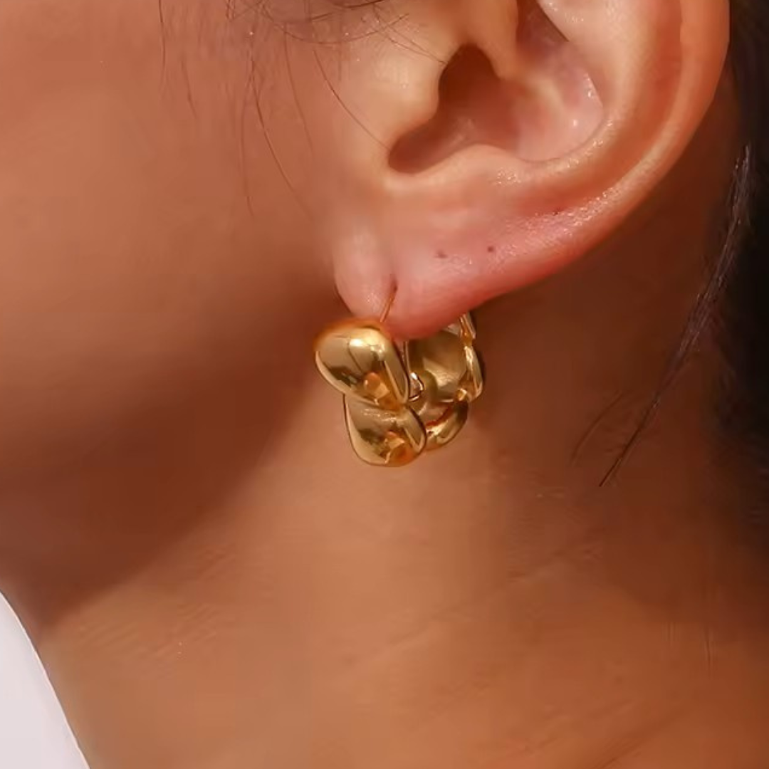 Goldie Squared Waterproof Hoop Earrings