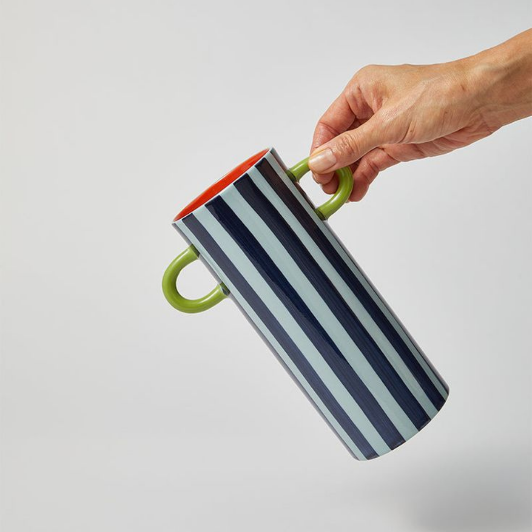 GRIFFE BLUE STRIPE TALL VASE