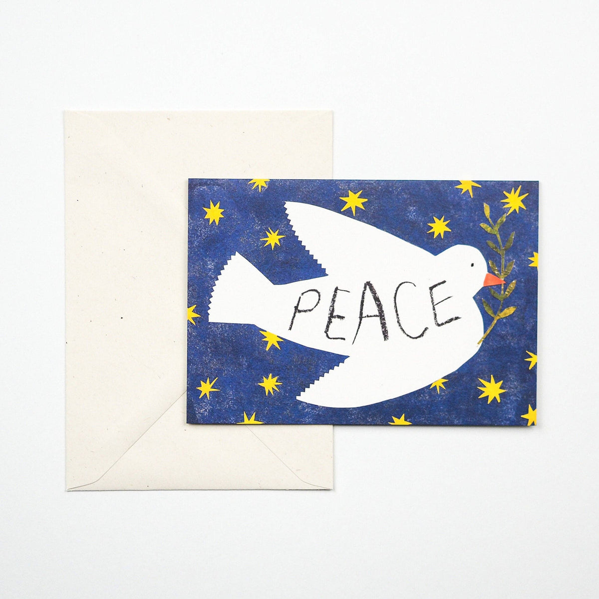 Hadley Christmas card of a white peace dove against a starry night sky detail