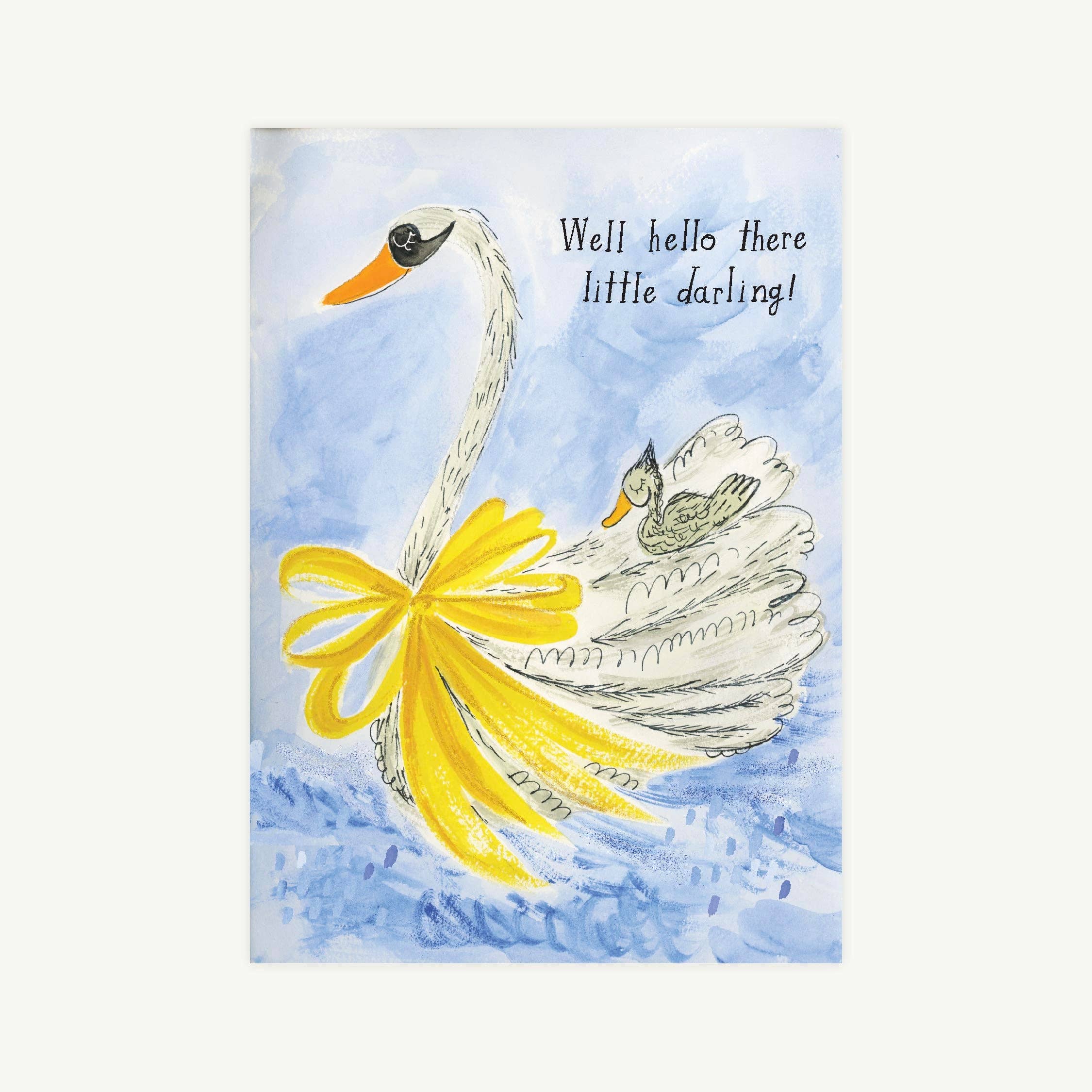 Baby Swan - Welcome Baby Greeting Card