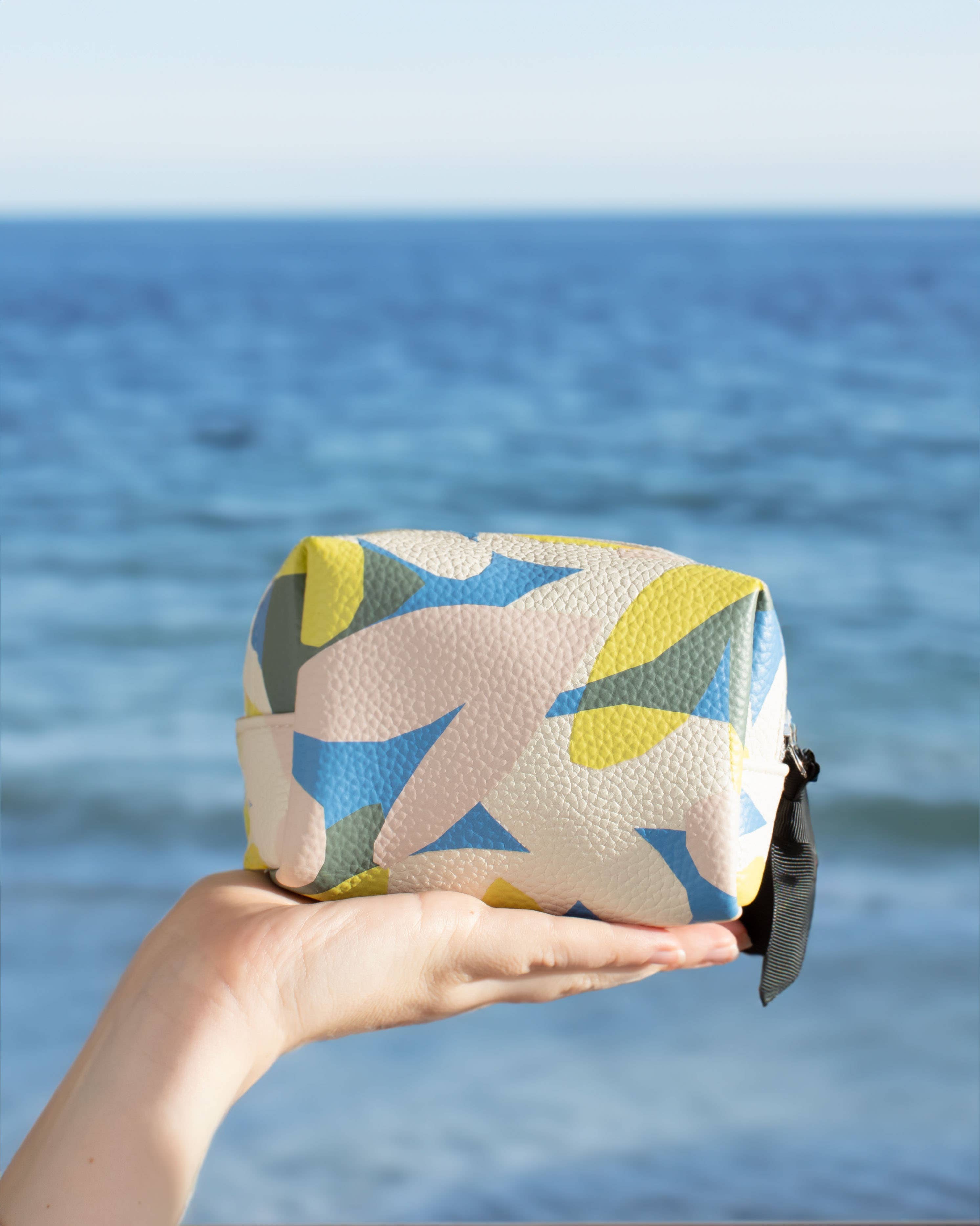 Confetti Hearts Mini Cube Cosmetic Bag