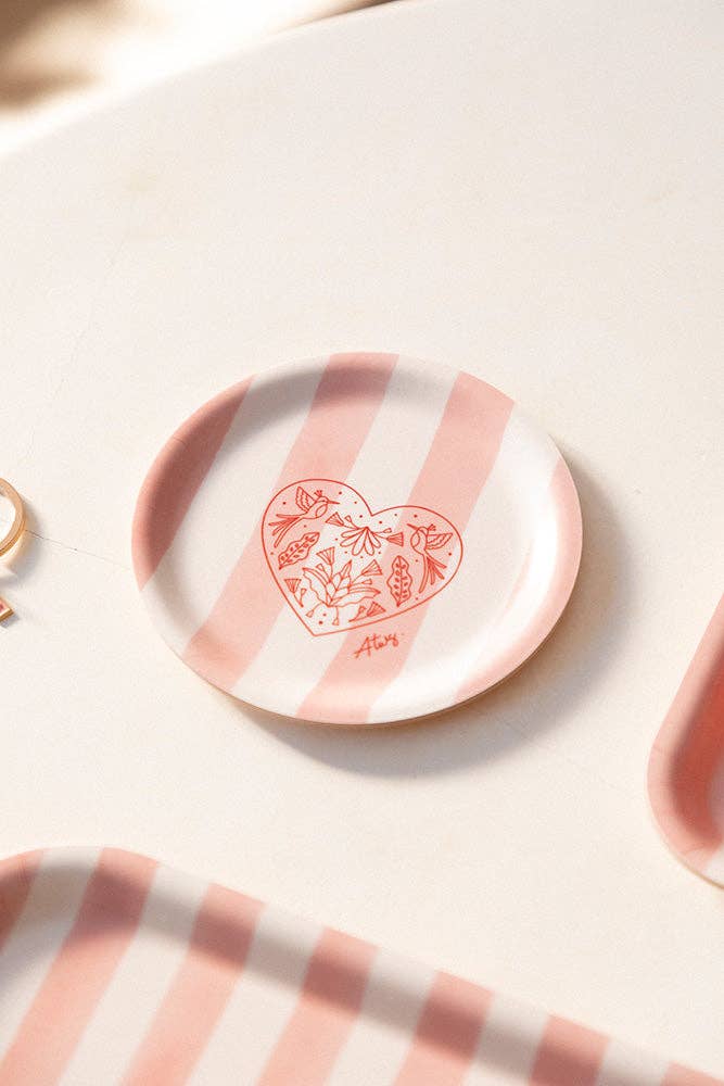 Pink Stripe Coasters - Set of 2