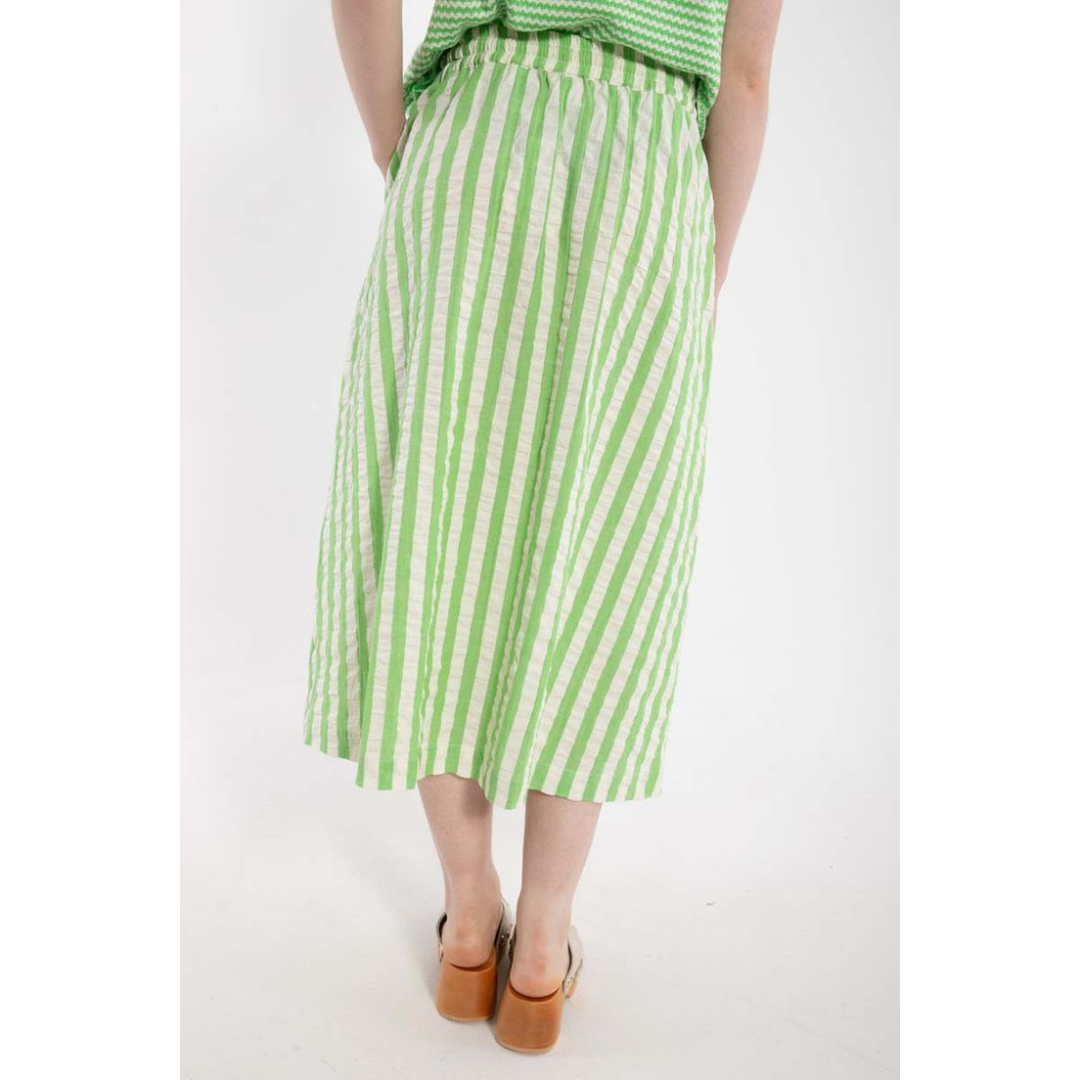 Danespresso Seersucker Skirt - Bright Green/Chalk