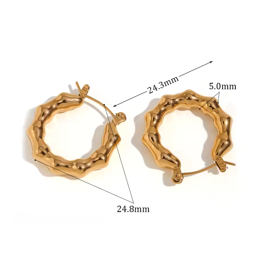 Bamboo Waterproof Hoop Earrings