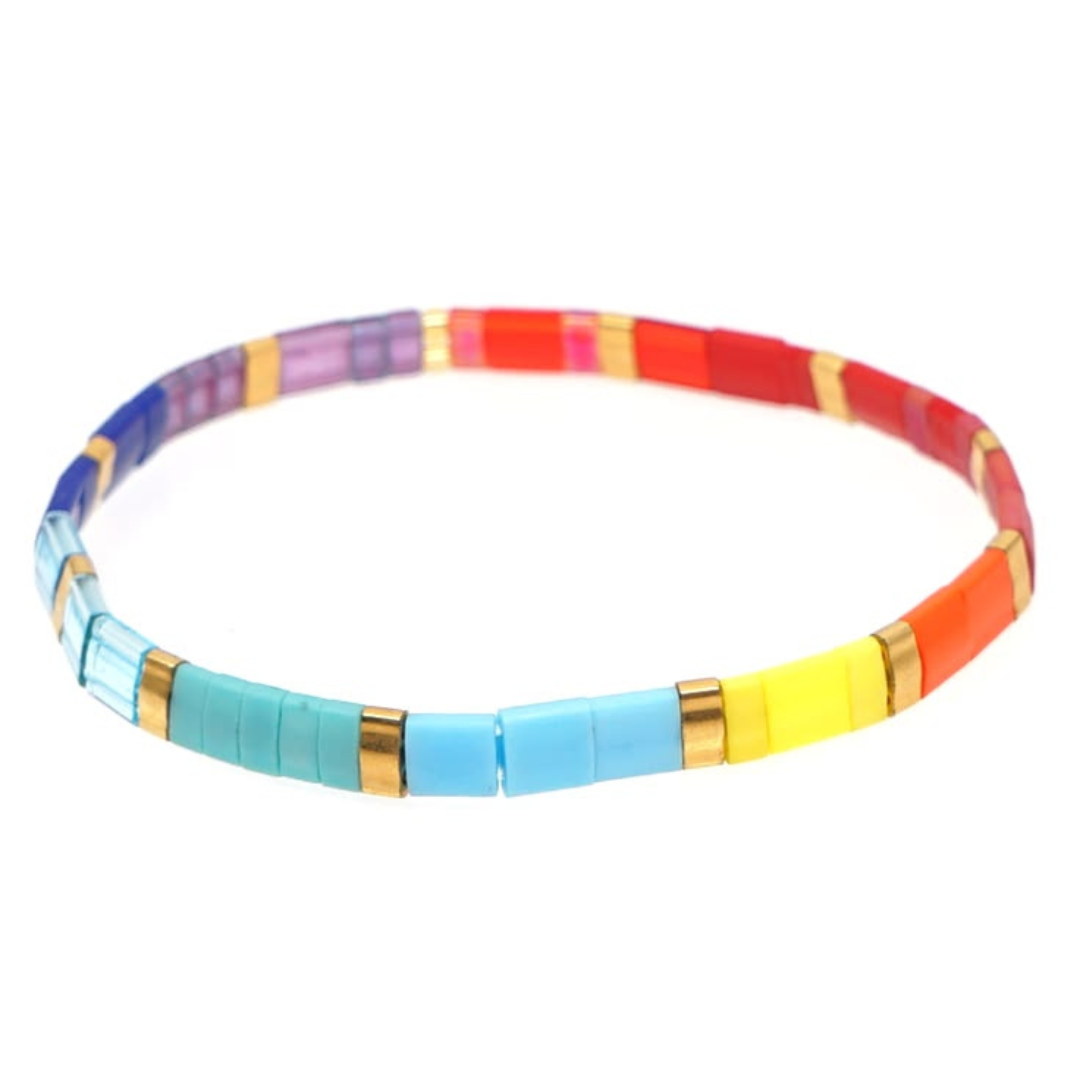 Rainbow Pop Stacker Tila Bracelet
