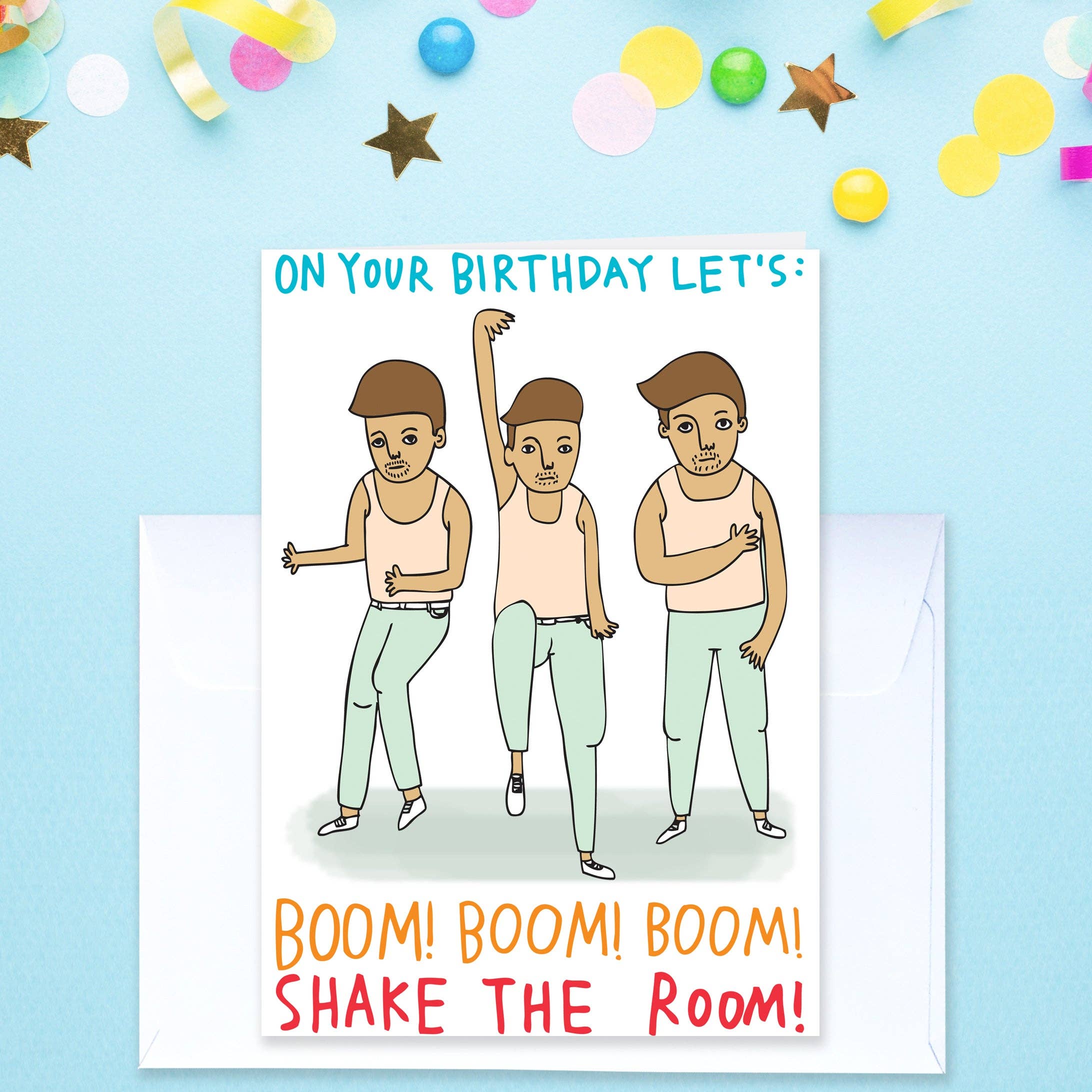Boom Boom Boom Shake the Room Birthday Card | Able and Game
