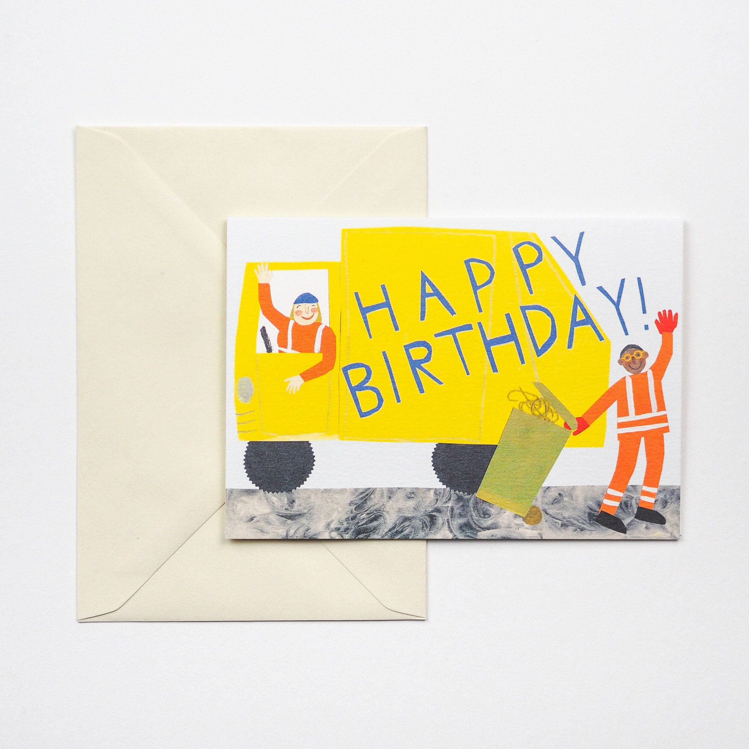 Bin Truck Birthday Card