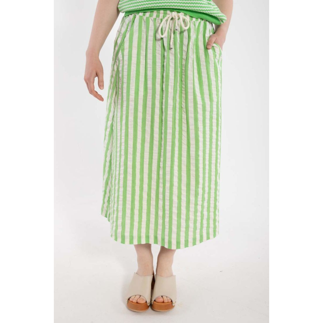 Danespresso Seersucker Skirt - Bright Green/Chalk