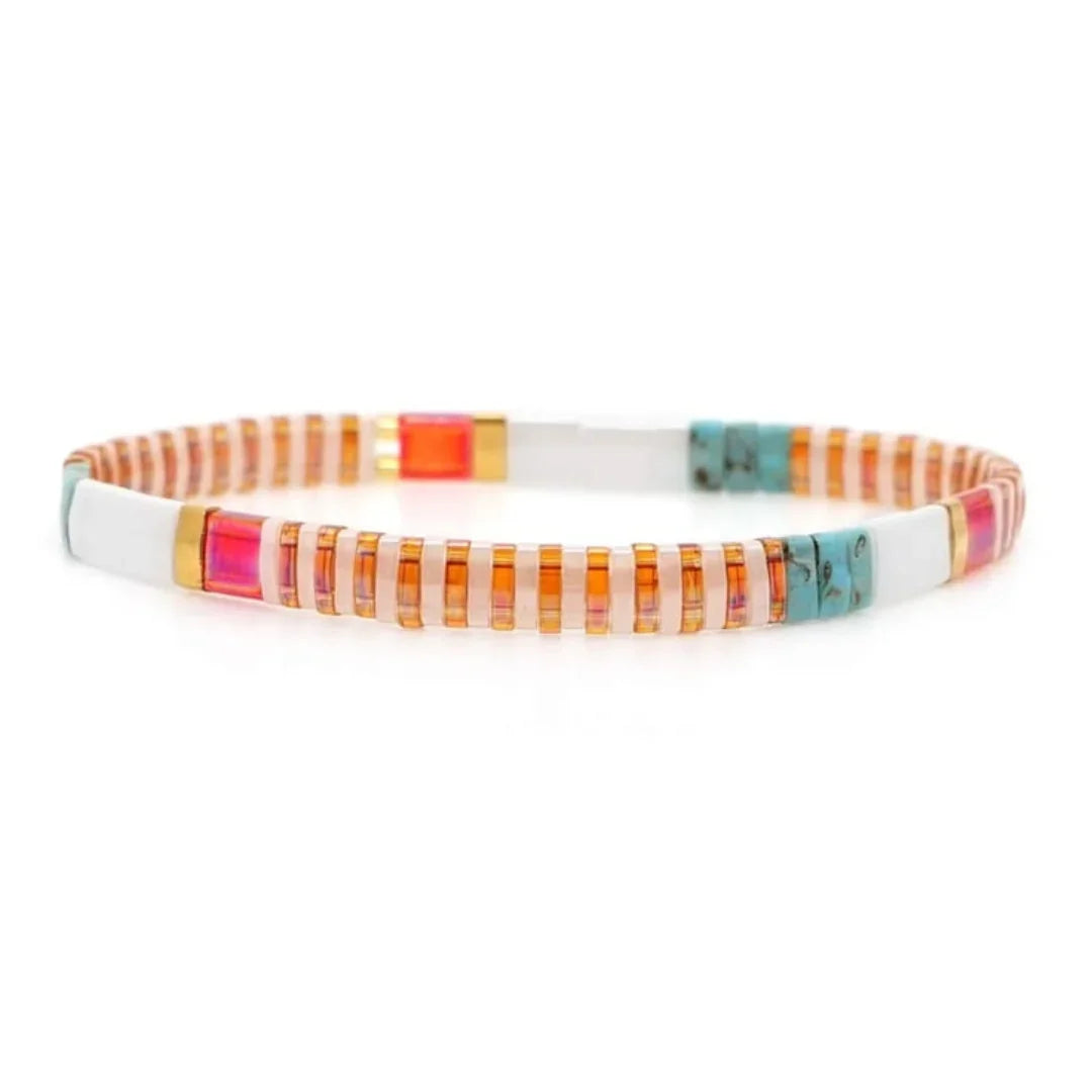 Sunset Stripe Stacker Tila Bracelet