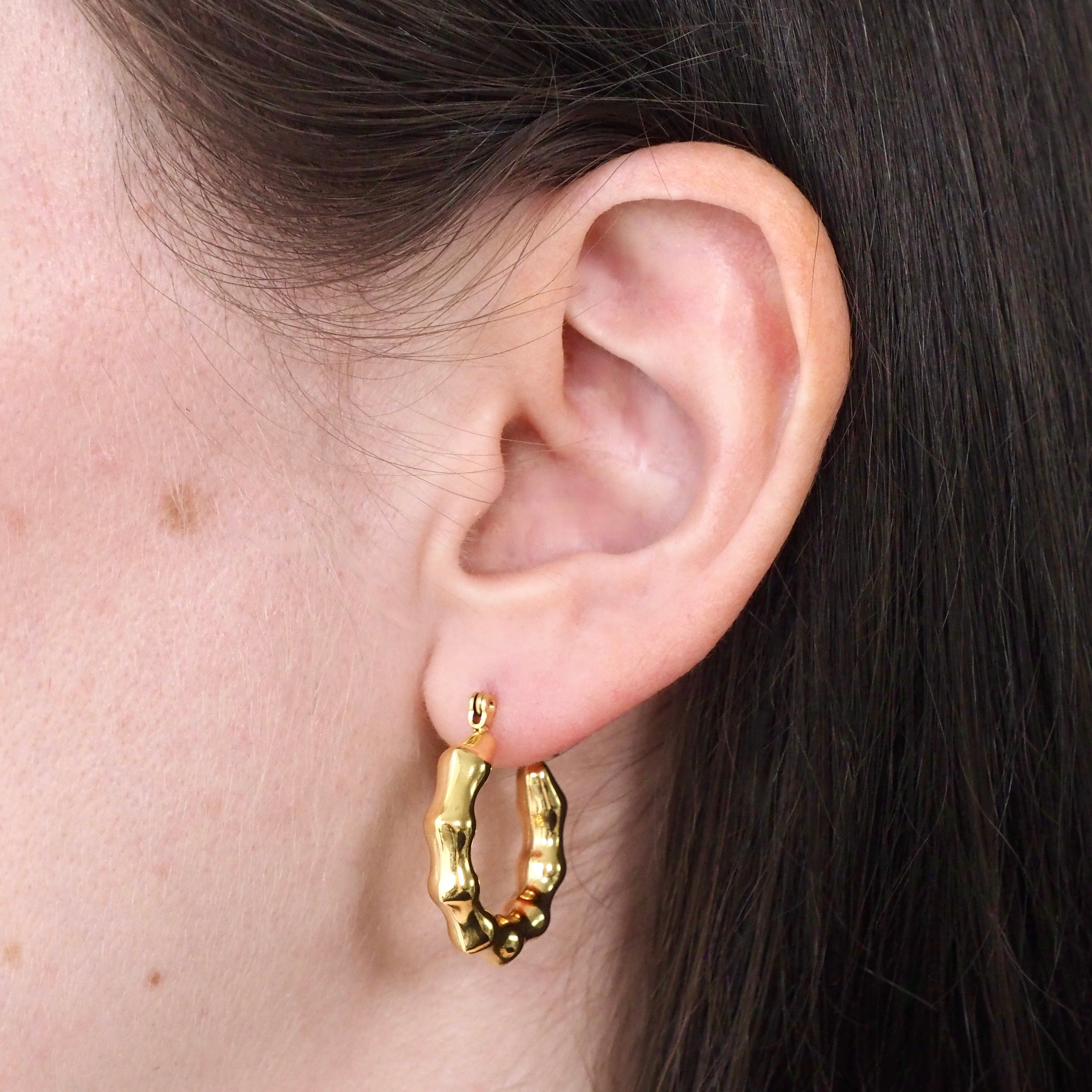 Bamboo Waterproof Hoop Earrings