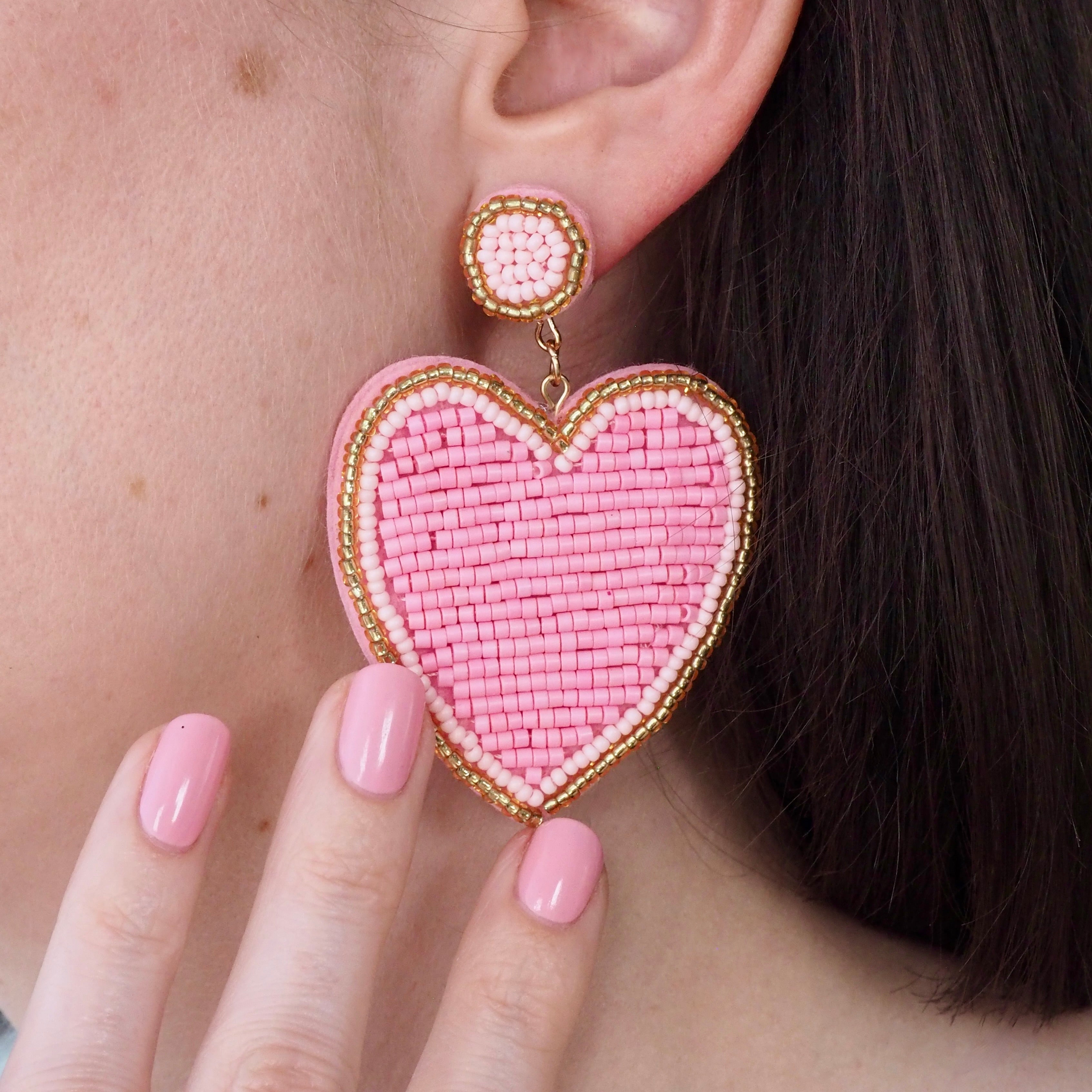 BIG LOVE EARRINGS - PINK