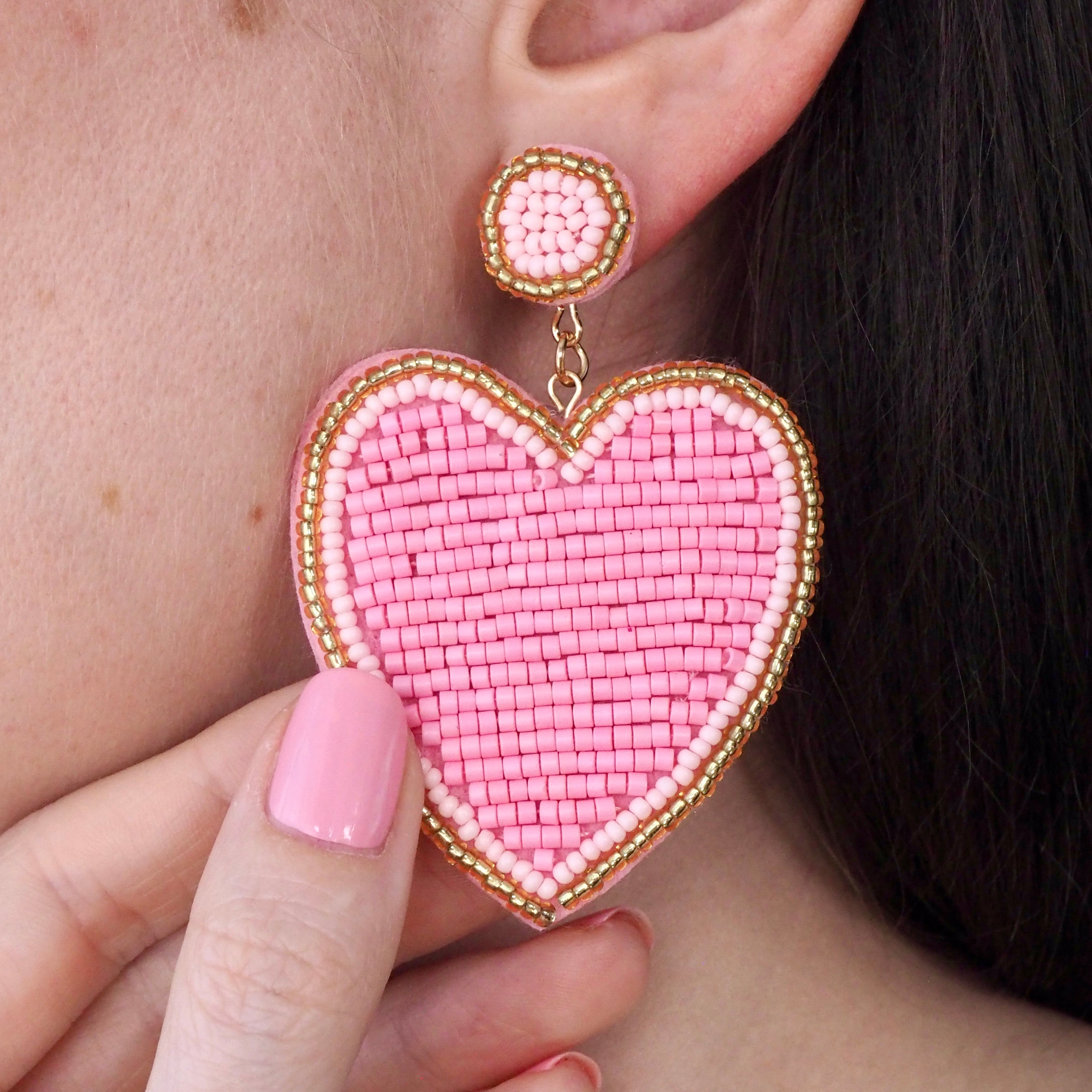 BIG LOVE EARRINGS - PINK - 50% OFF