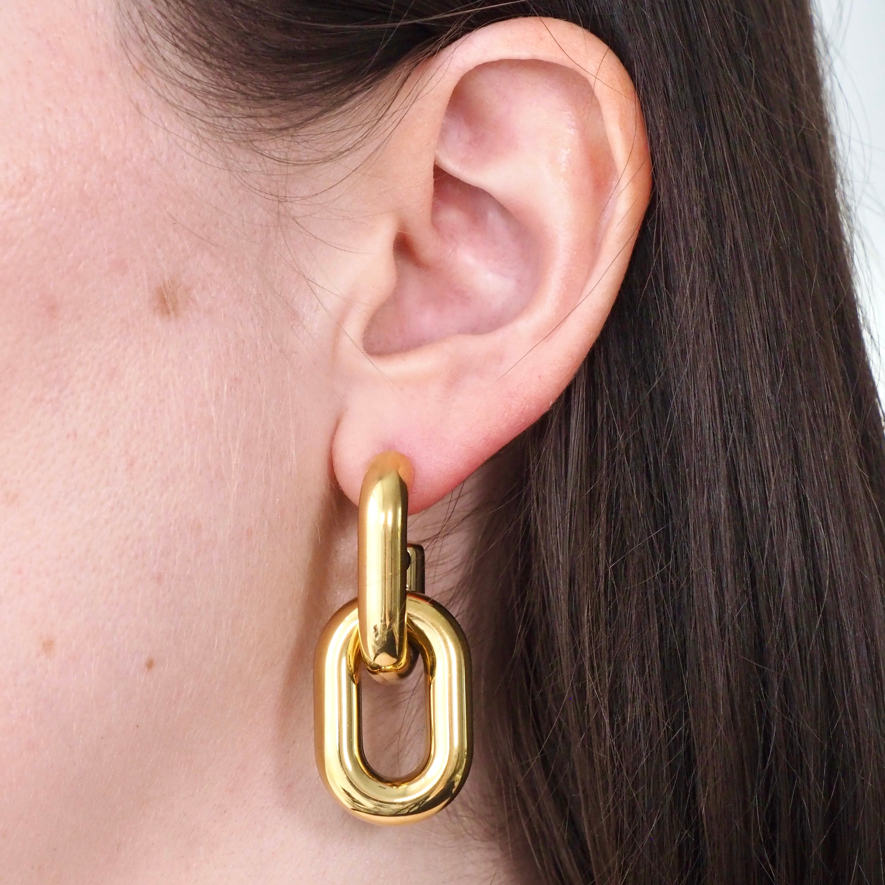 Chain of Command Waterproof Earrings - Gold