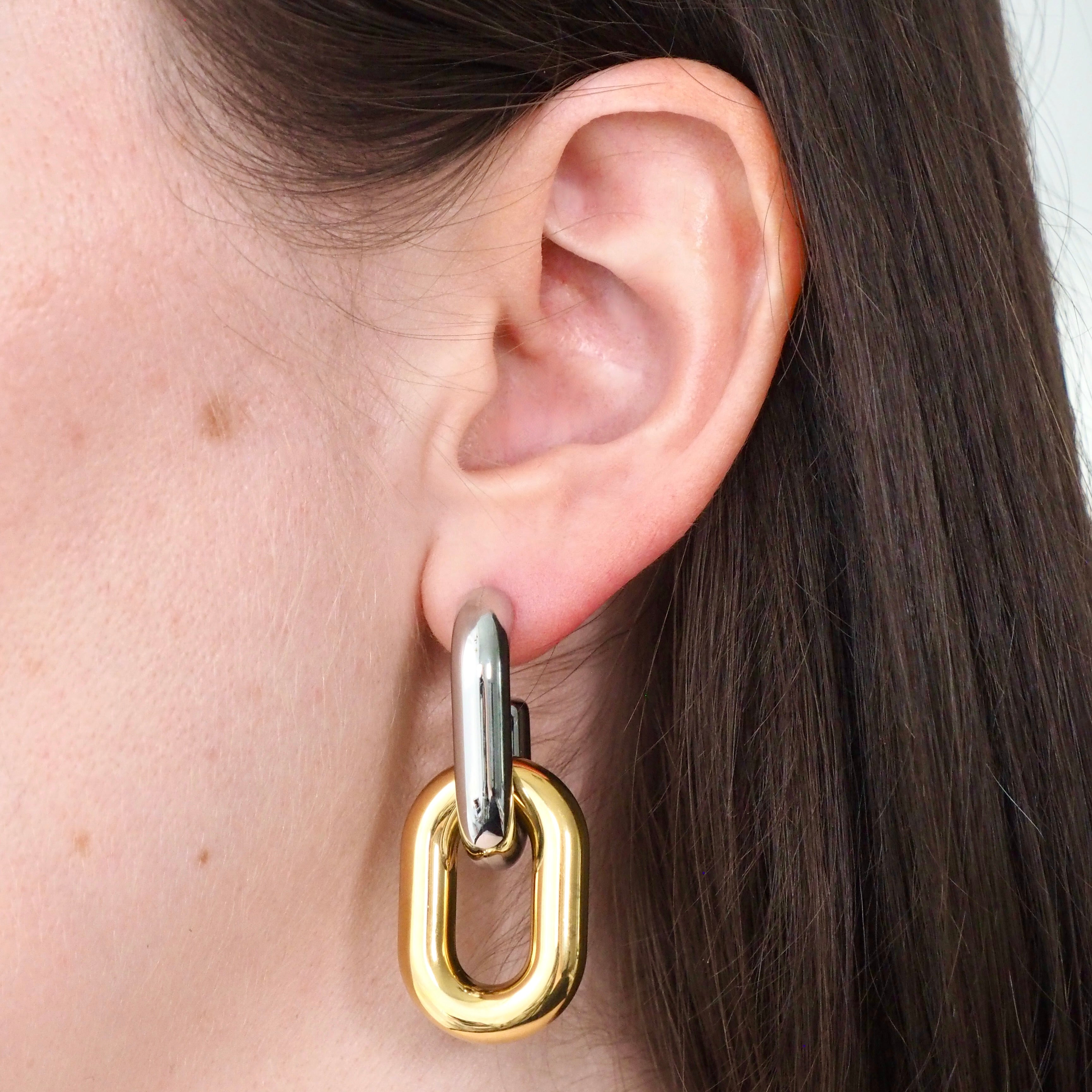 Chain of Command Waterproof Earrings - Two Tone - 50% OFF