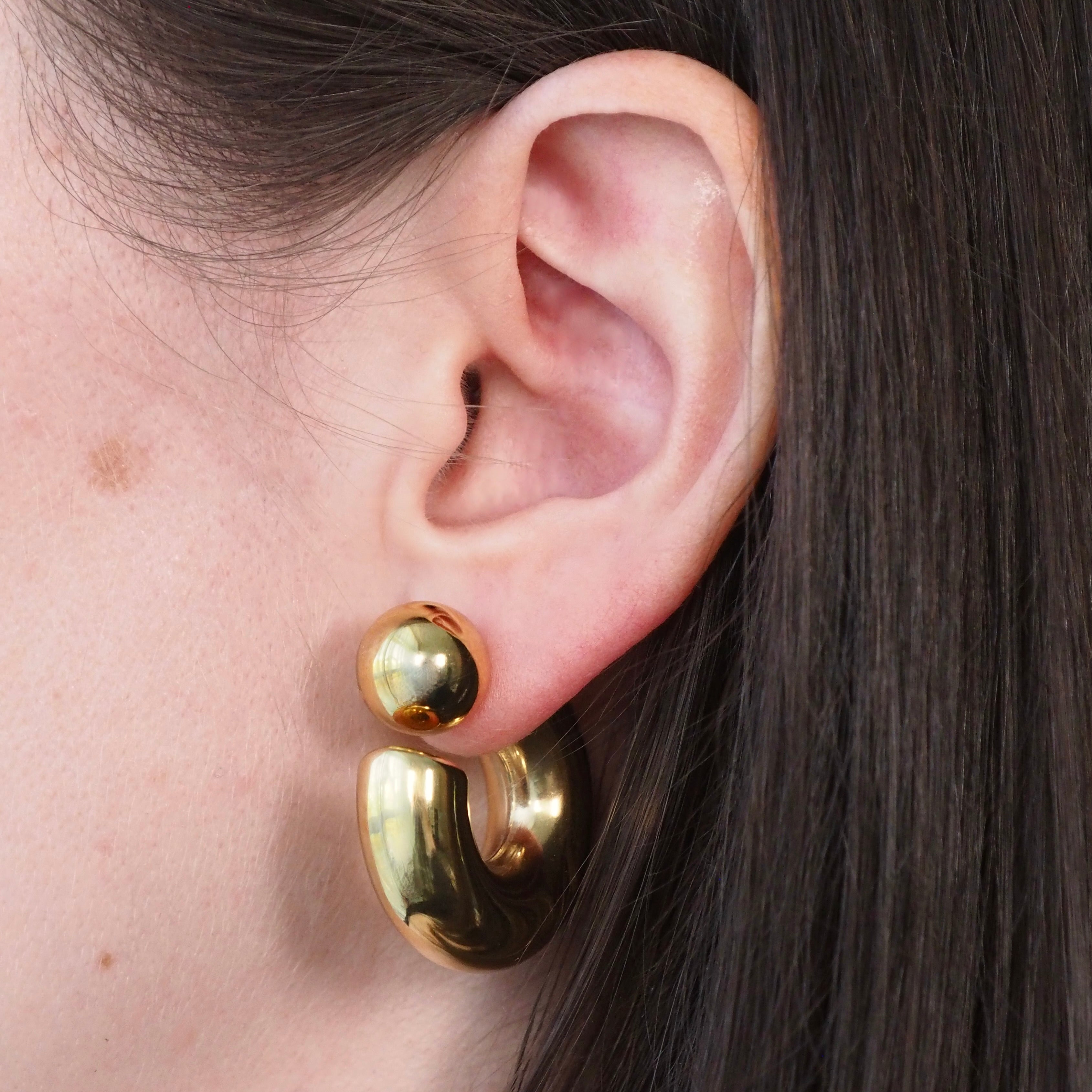 Double Trouble Waterproof Hoop Earrings - Gold