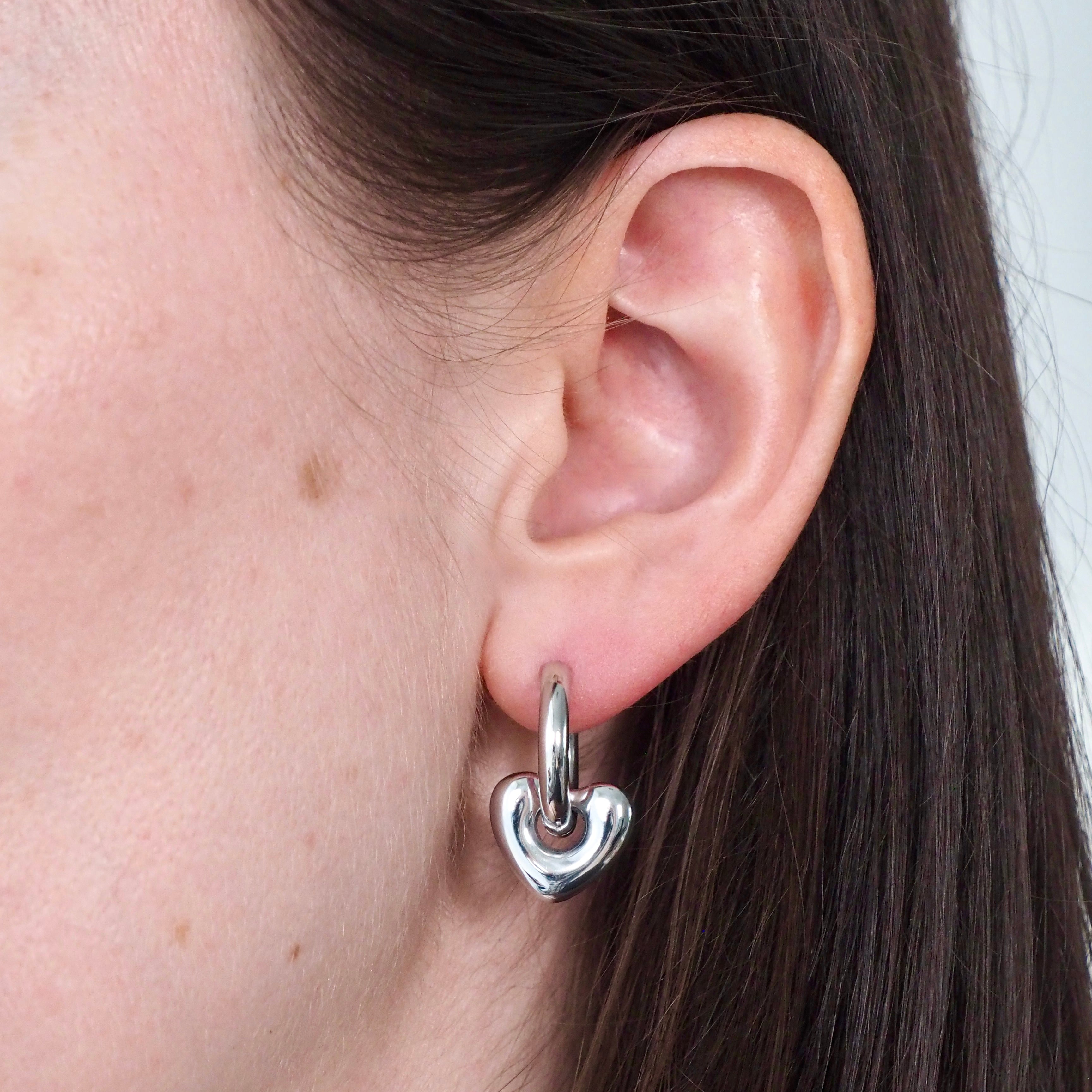 The Love Hoop Waterproof Earrings - Silver