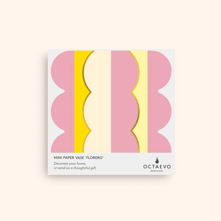 Riviera Wave Paper Mini Vase - Pink