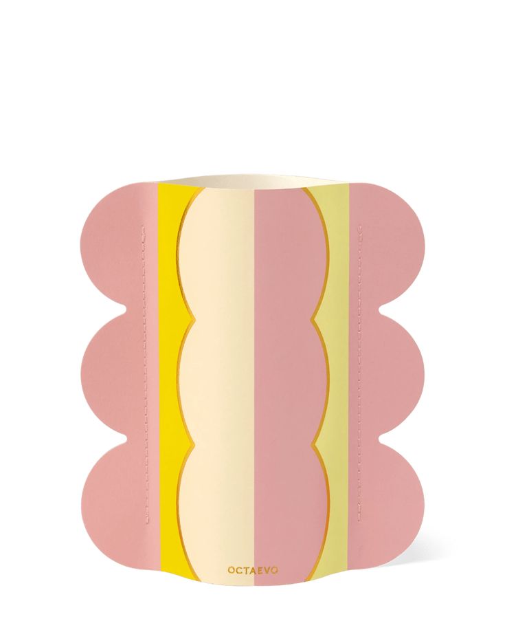 Riviera Wave Paper Mini Vase - Pink