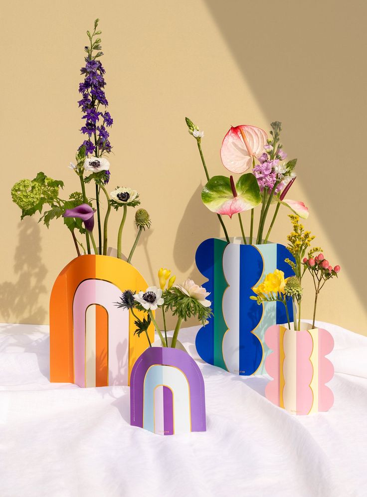 Riviera Arch Paper Mini Vase - Purple