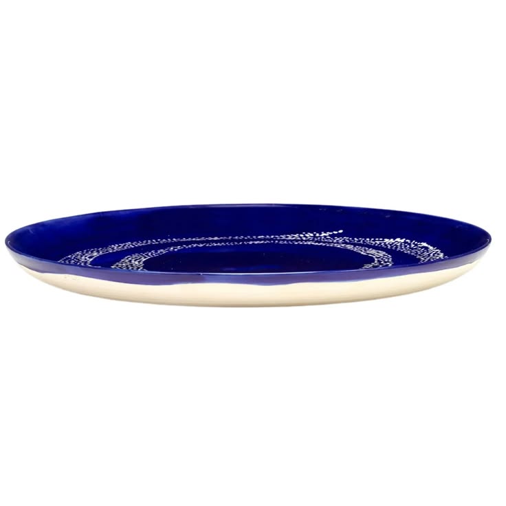 Set of 2 - Ottolenghi Feast Large Plate Blue with White Dots