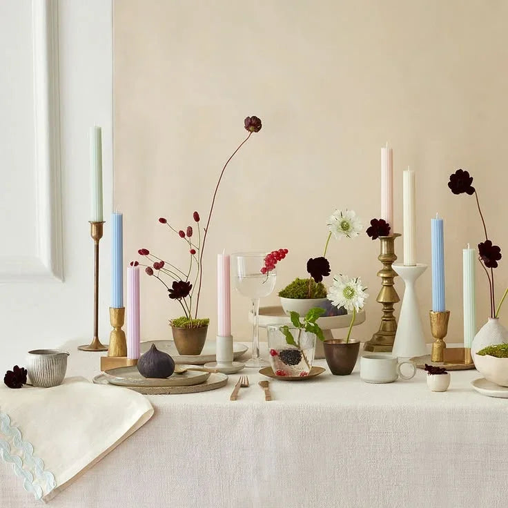 Pastel table candles (x12)