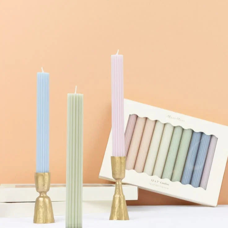 Pastel table candles (x12)