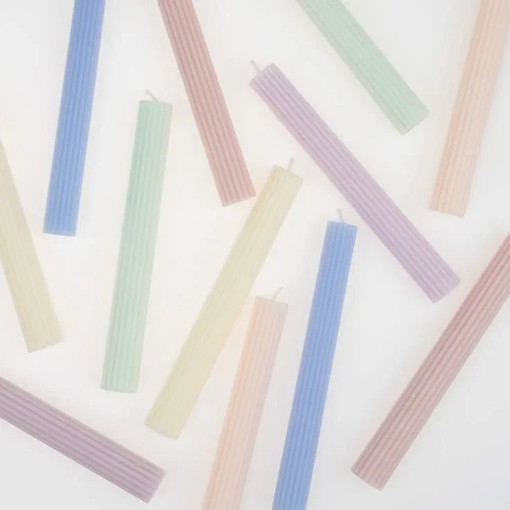 Pastel table candles (x12)