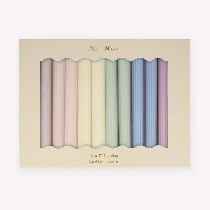Pastel table candles (x12)