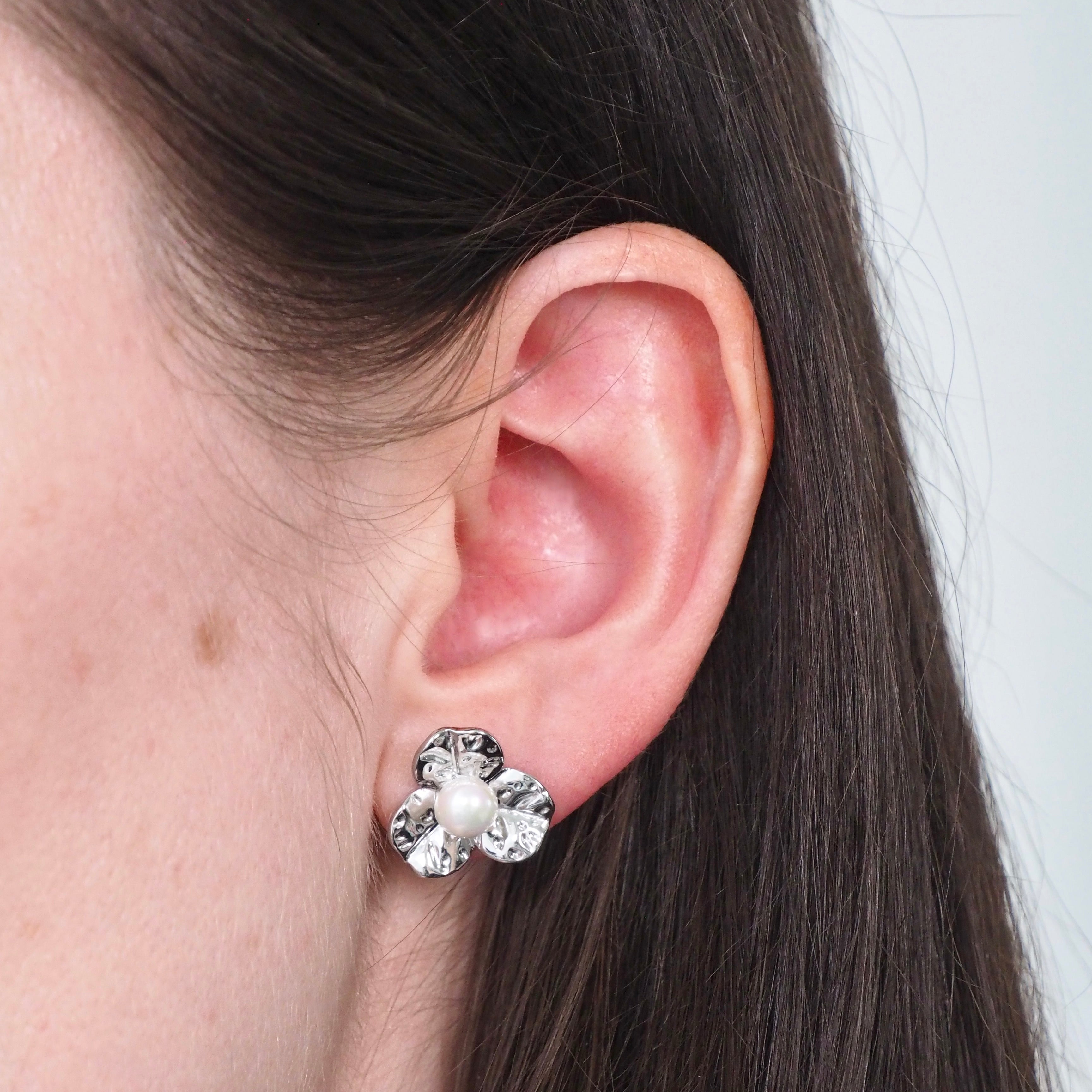 Petal to the Metal Waterproof Earrings - Silver - 50% OFF