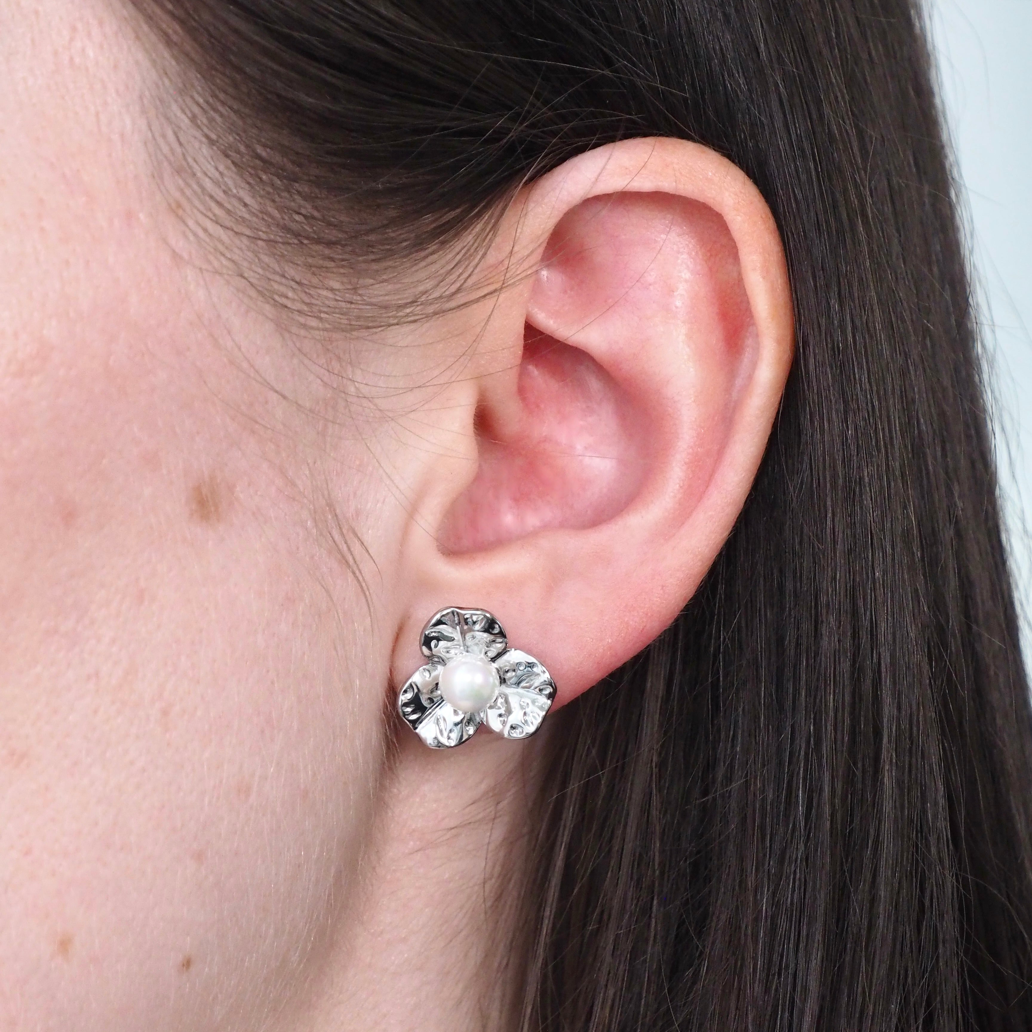 Petal to the Metal Waterproof Earrings - Silver