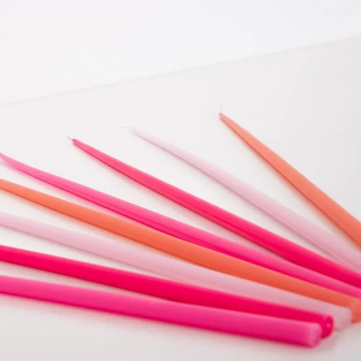 Meri Meri Pink Tall Tapered Candles 12 pack