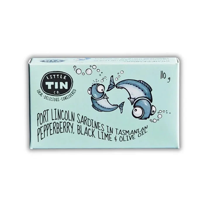Port Lincoln Sardines in Tasmanian Pepperberry, Black Lime & Olive Oil