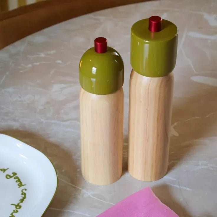 Salt & Pepper Grinder - Olive & Red