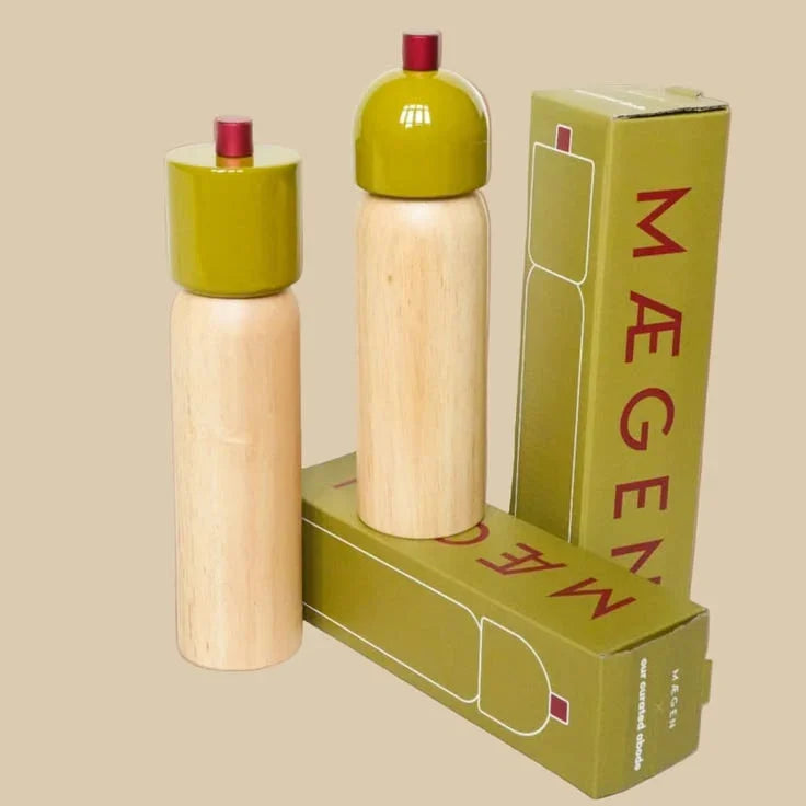 Salt & Pepper Grinder - Olive & Red