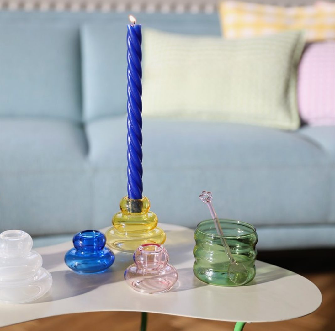 Candle holder whipped small - Milk