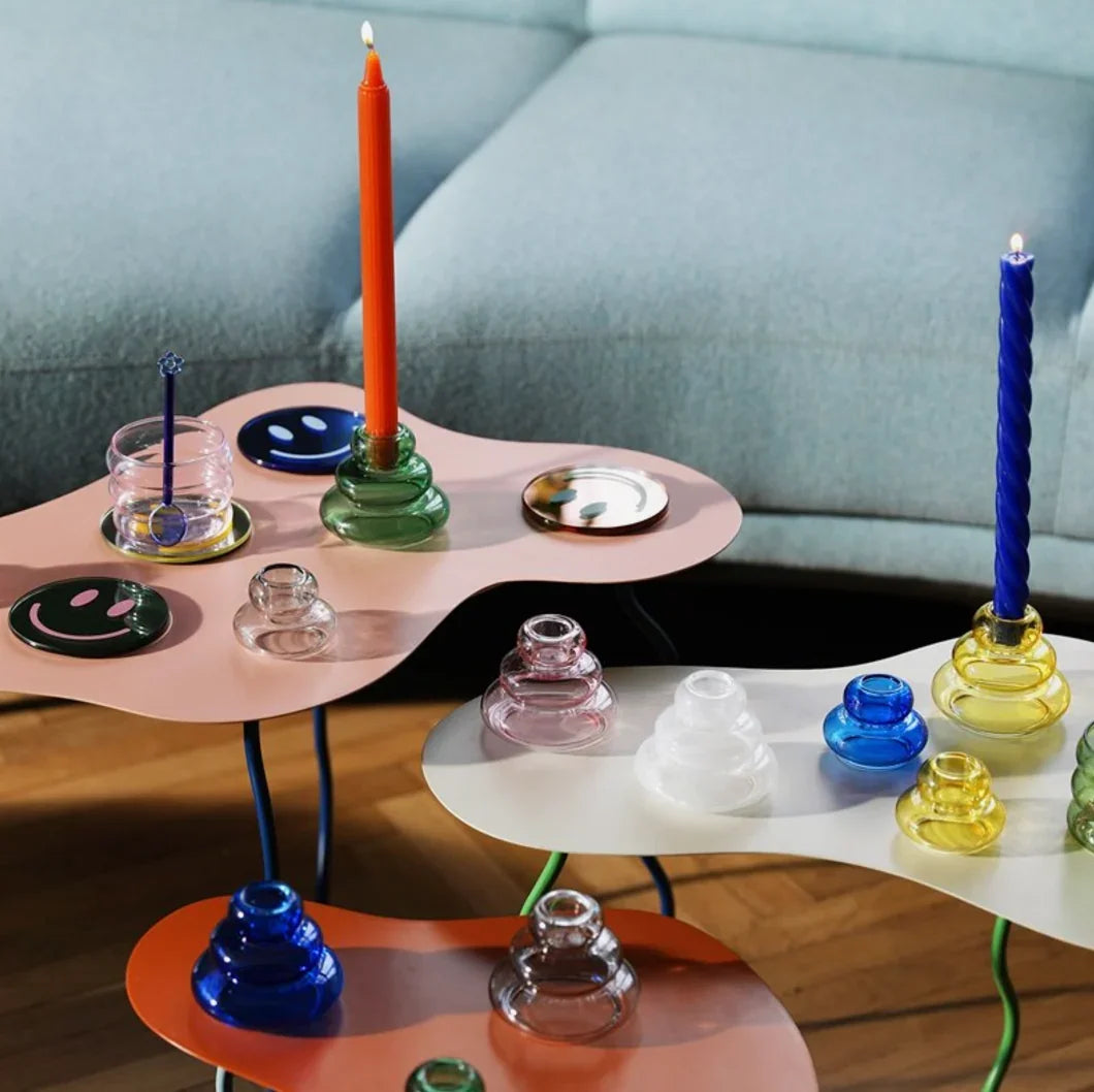 Candle holder whipped small - Milk