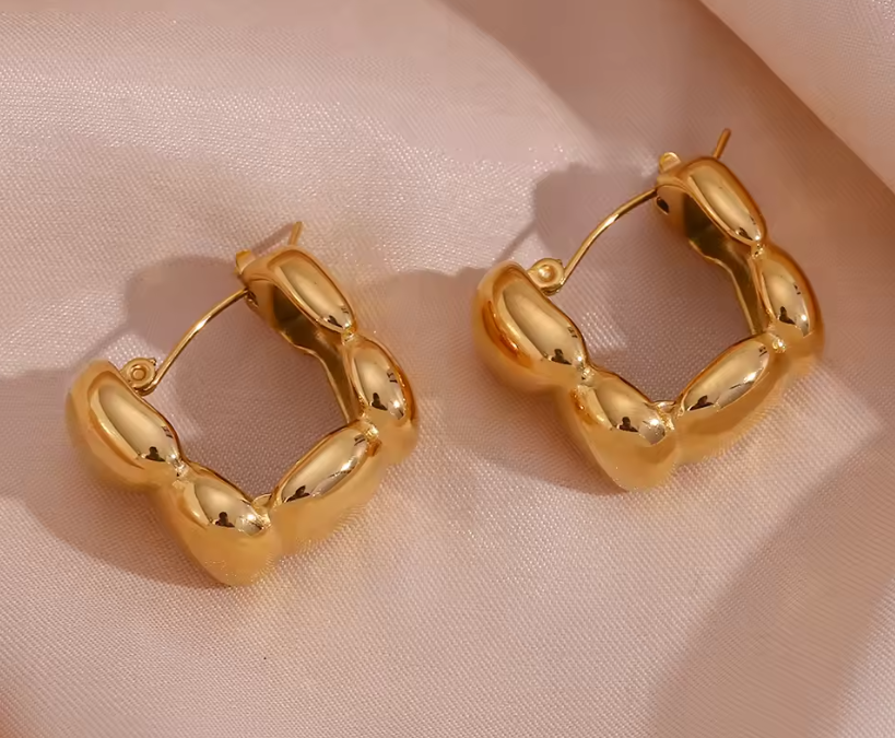 Goldie Squared Waterproof Hoop Earrings - 50% OFF