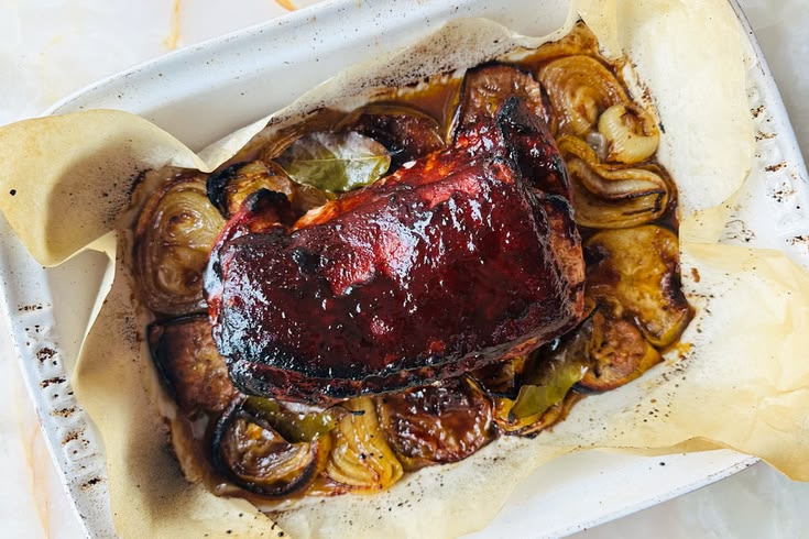 Sticky tamarind and apple glazed ham made with Ottolenghi Sticky Date and Tamarind Sauce