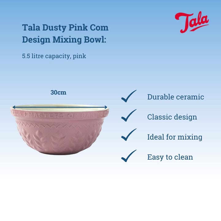 Tala Originals Dusty Pink Stoneware Mixing Bowl 30cm