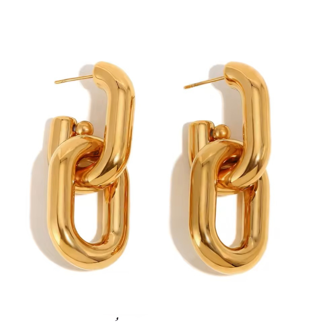 Chain of Command Waterproof Earrings - Gold - 50% OFF