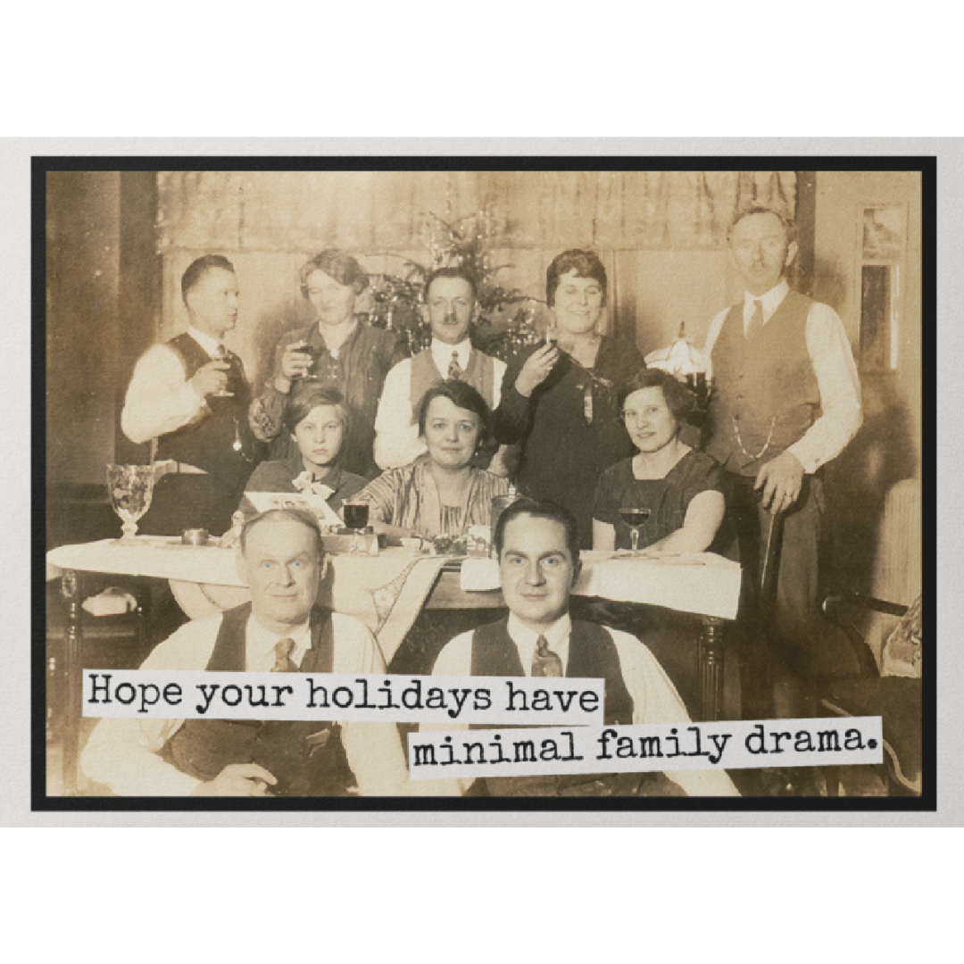 Minimal Family Drama Christmas Card
