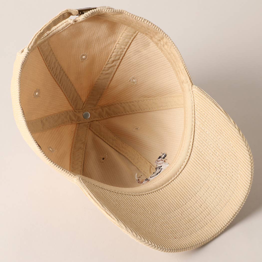 Beagle Dog Corduroy Cap  - SAND
