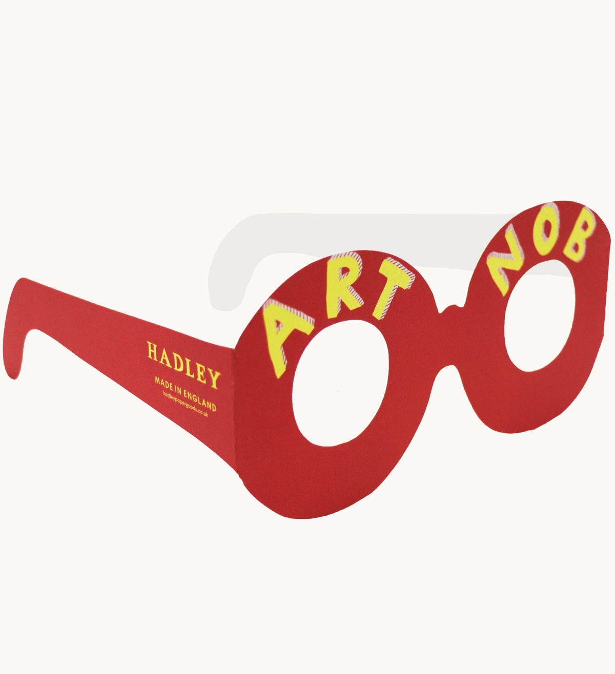 Hadley Art Nob red wearable glasses greeting card detail