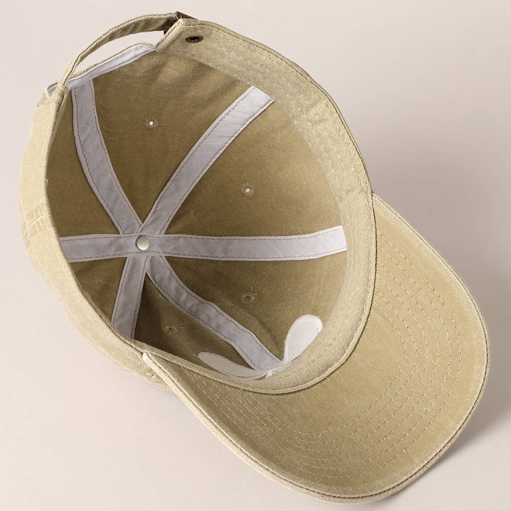PRE ORDER Embroidered Bow Baseball Cap - Khaki