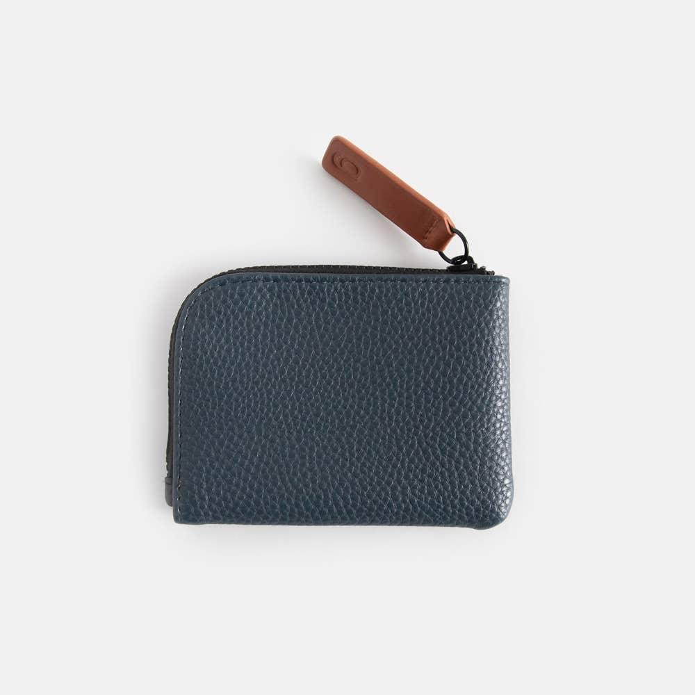 Black/Navy Corner Zip Card Holder