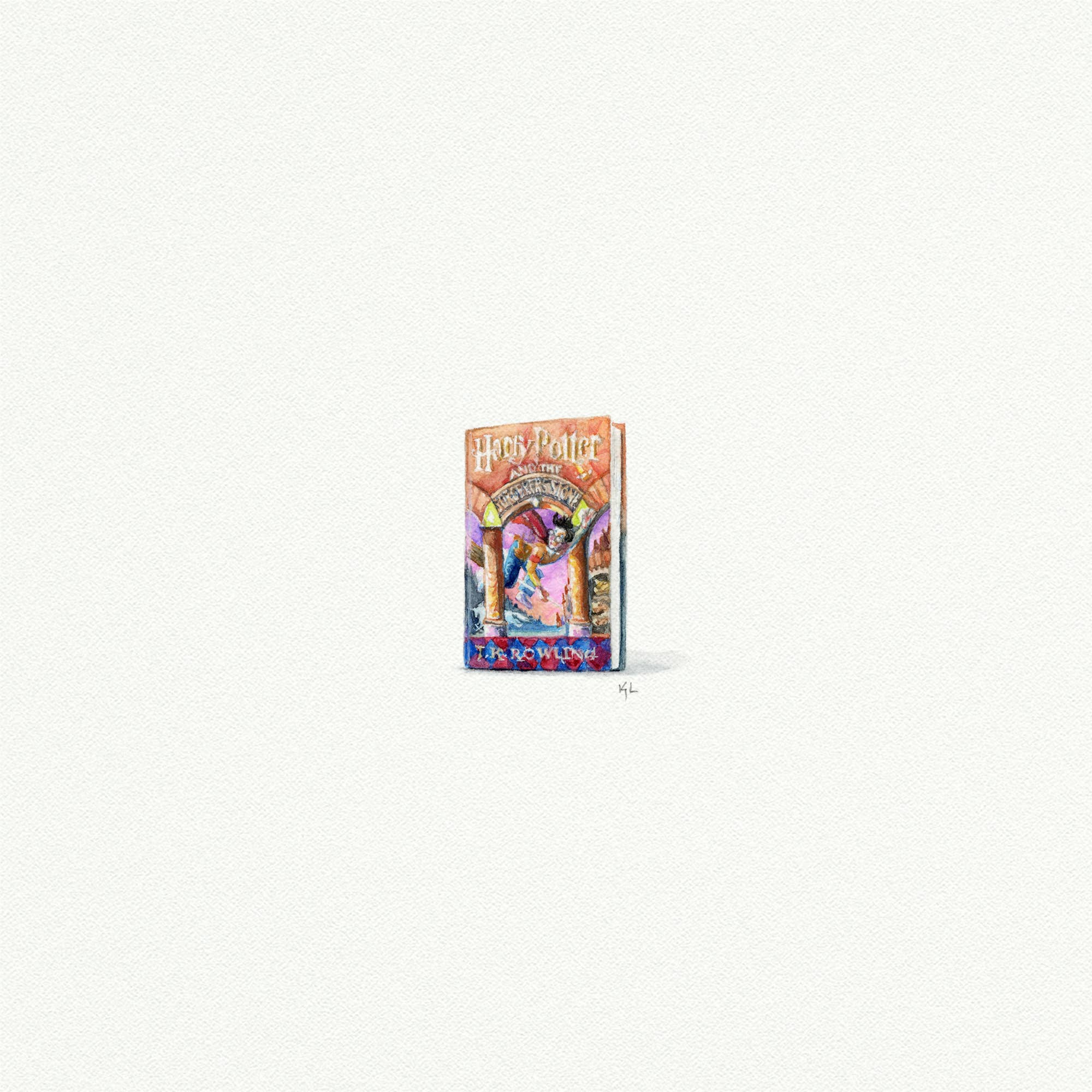 Harry Potter Book Miniature Watercolour - Art Print