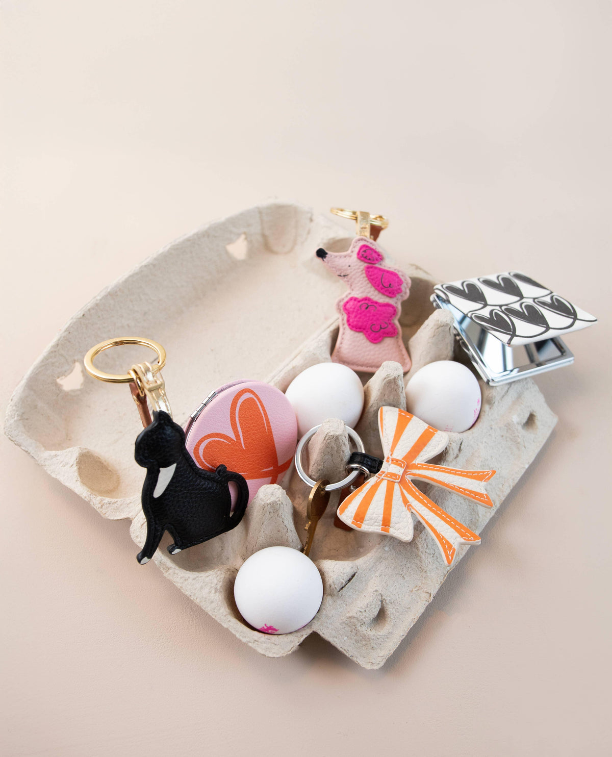 Striped Bow Keyring