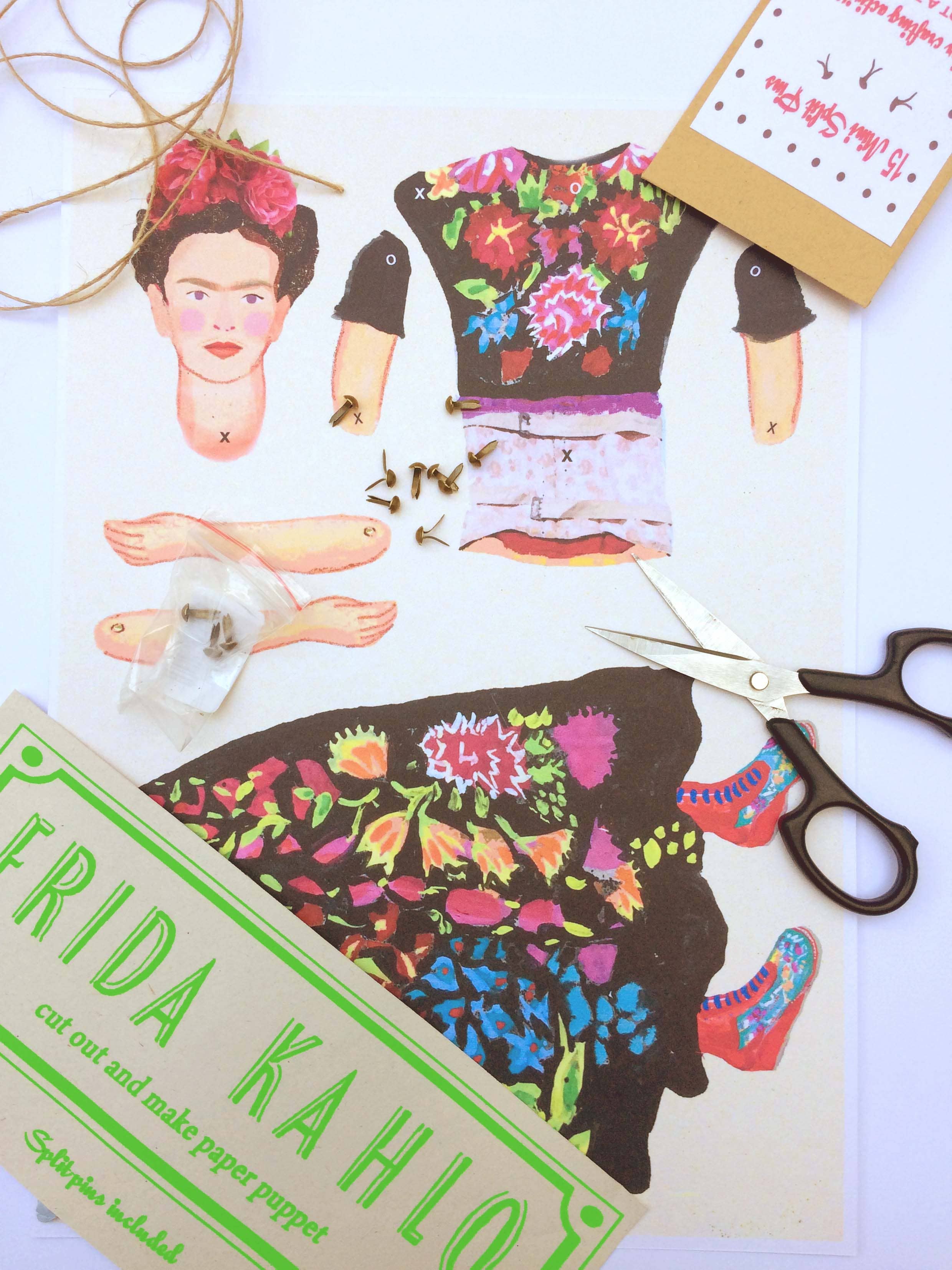 Cut & Make Frida Paper Puppet