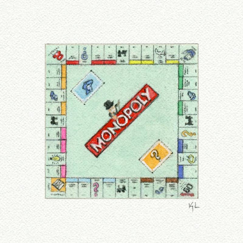 Monopoly Miniature Watercolour - Art Print